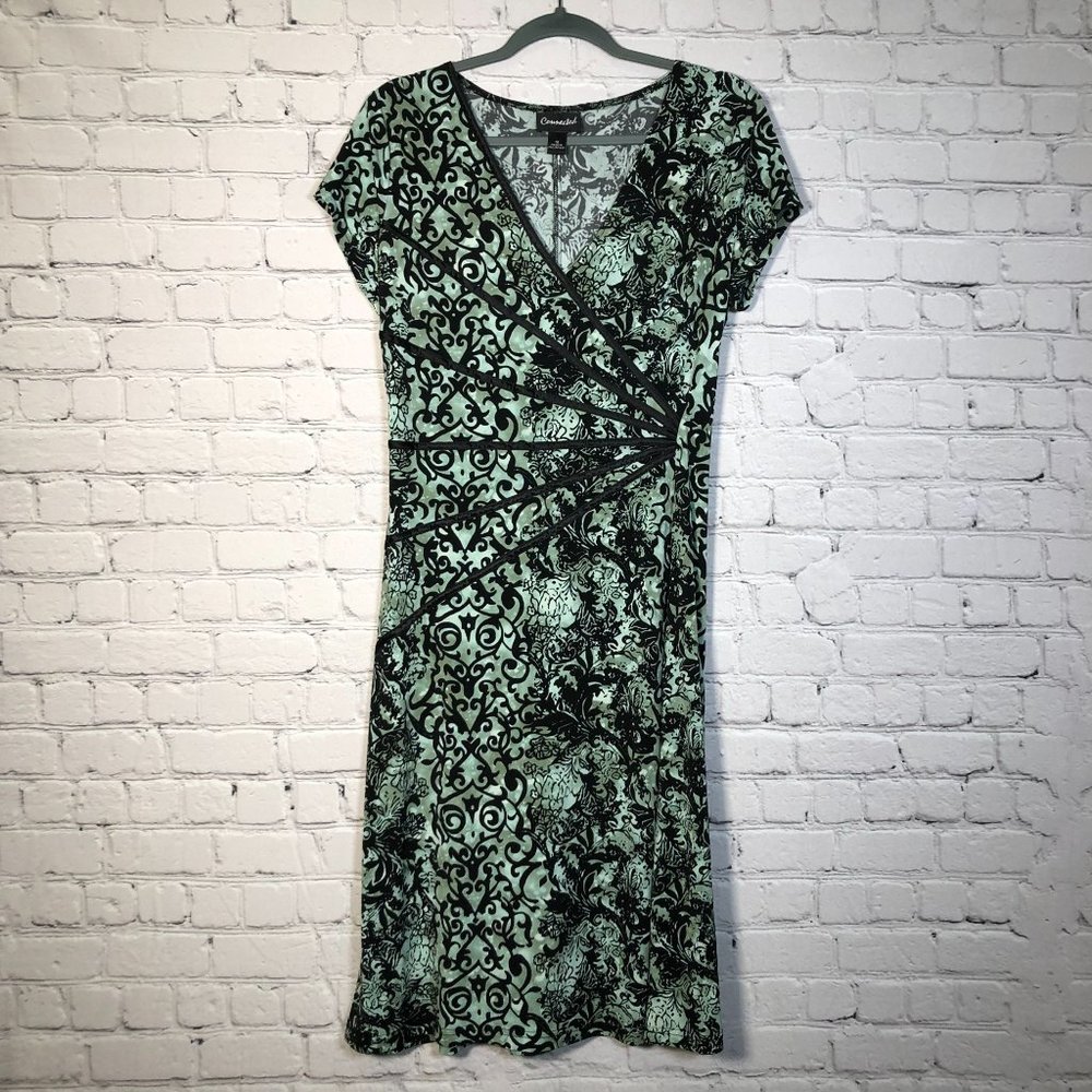 Connected Green Printed Dress Size 12